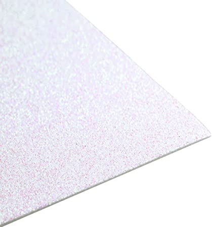 Glitter foam hvit A4