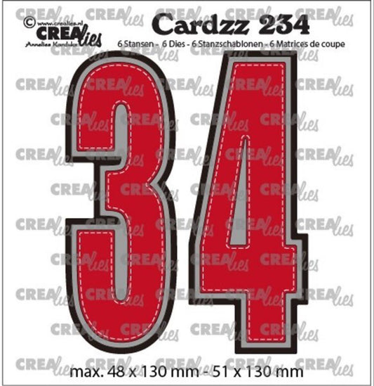 Crealies cardzz Numbers 3 and 4 (H:13cm), talldies