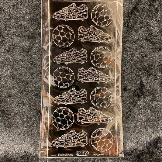 Klistremerker - fotball og fotballsko sort