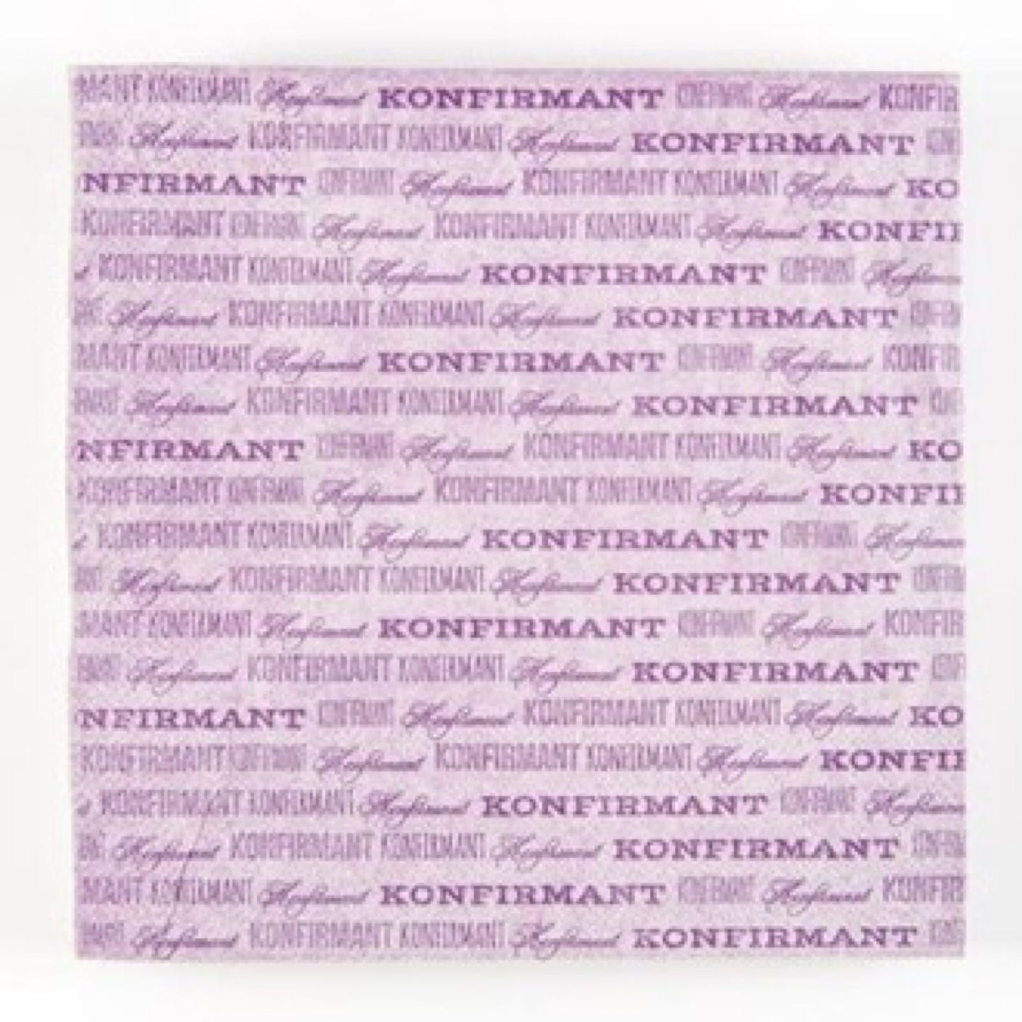 Servietter lunch, lilla m/ tekst "konfirmant" , 20 stk pr pk