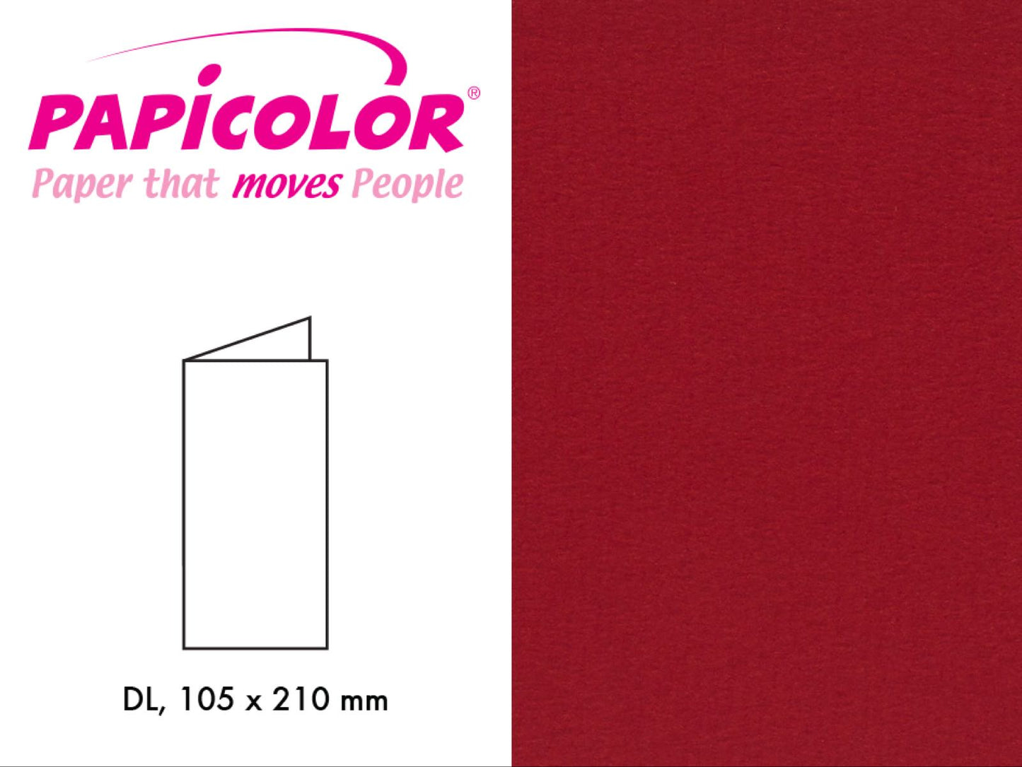 Papicolor - Doble kort - Julerød – 6 stk i pk