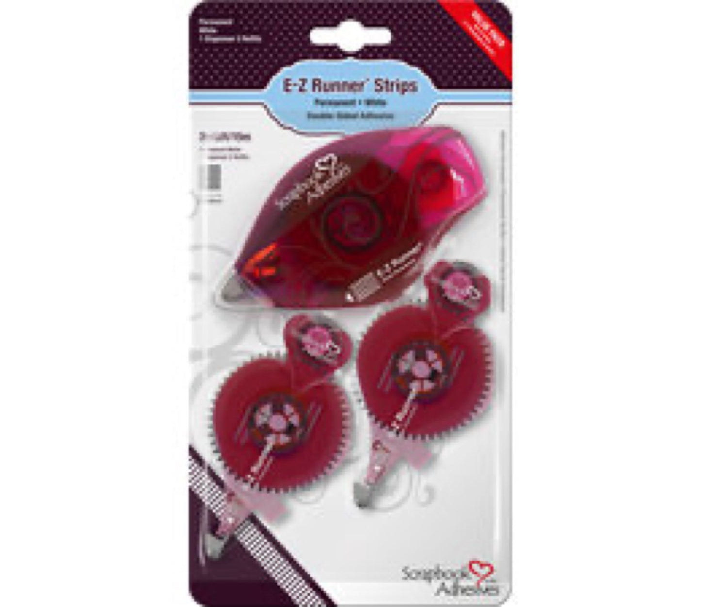 3l e-z runner permanent strips Value pack. Dobbeltsidig tape i dispenser + 2 stk refill