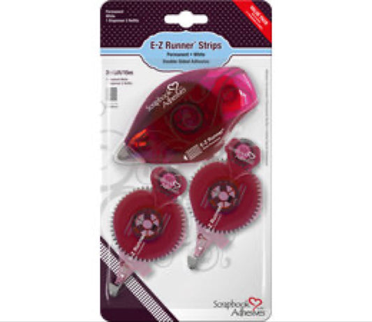 3l e-z runner permanent strips Value pack. Dobbeltsidig tape i dispenser + 2 stk refill