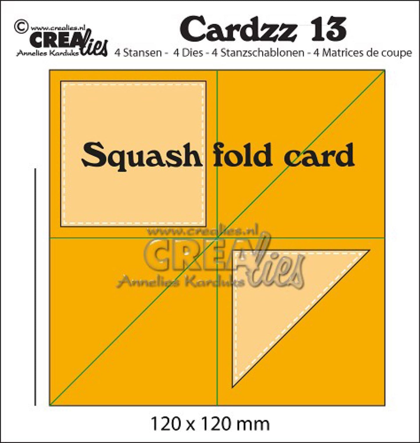 Crealies cardzz 13, Squash fold card / twist & pop up card 13A