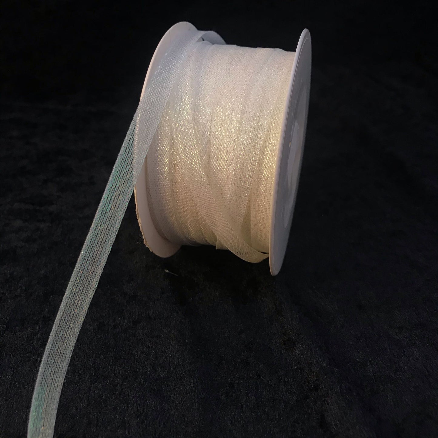 Bånd transparent 6mm hvit med Shimmer