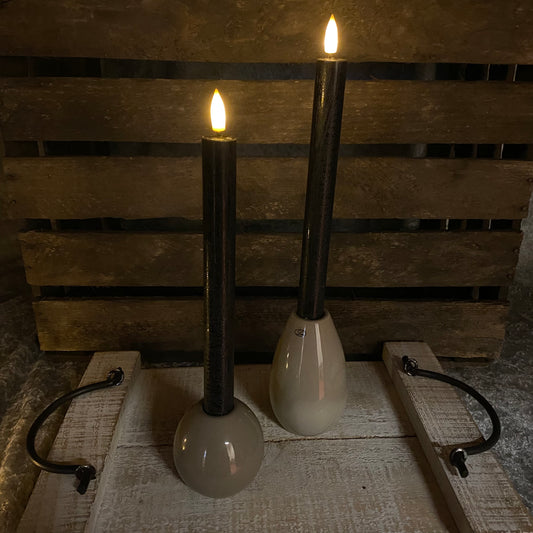 TILBUD ! LED kronelys i voks sort 2 stk pr pk