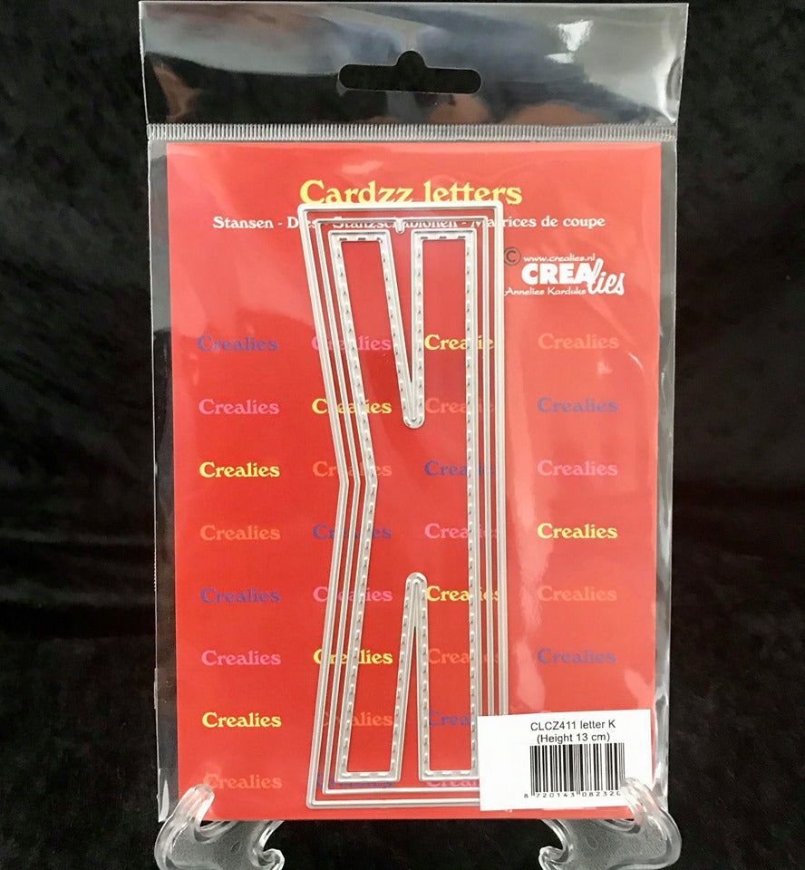 Crealies cardzz bokstav die: K h.13cm 3stk dies i pk