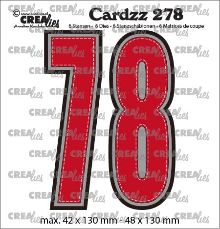 Crealies cardzz Numbers. Talldies 7 og 8 med skygge, Høyde: 13 cm
