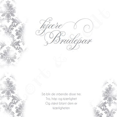 TILBUD kort vintage kjære brudepar