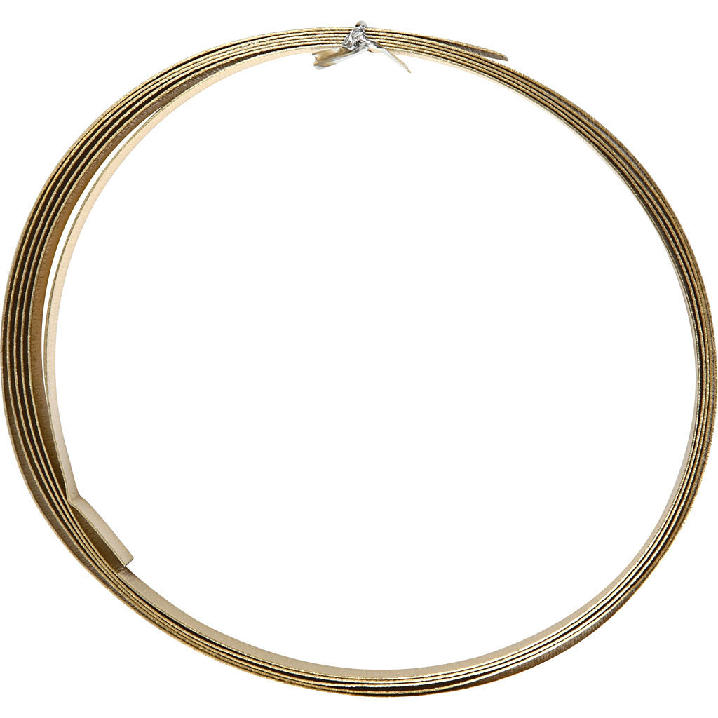 Bonzaitråd, Flat, B: 15 mm, 0,5 mm, Gull, 2 M, 1 Rl.