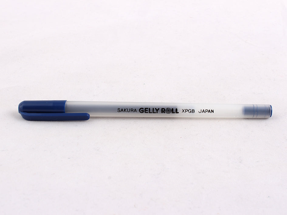 Gelly roll pen blå. Gele blekk. Sakura.