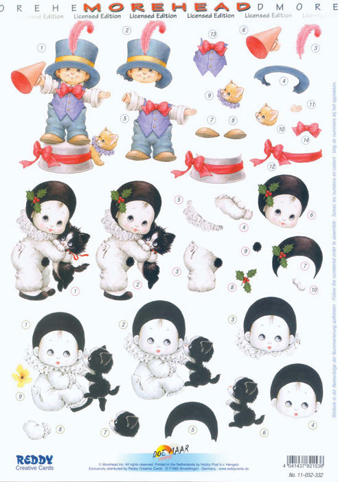 3D motiv SIRKUS / KLOVNER. Ferdig utstanset. REDDY MOREHEAD NO.11-052-332 #