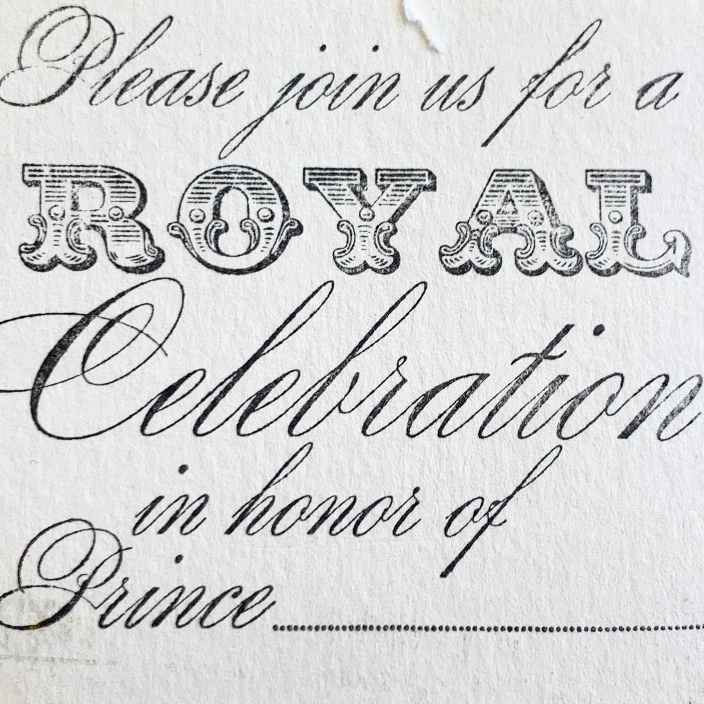 TILBUD! -70% Magnolia stempel : Please join us for a ROYAL celebration in honor of prince.................