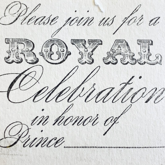 TILBUD! -70% Magnolia stempel : Please join us for a ROYAL celebration in honor of prince.................