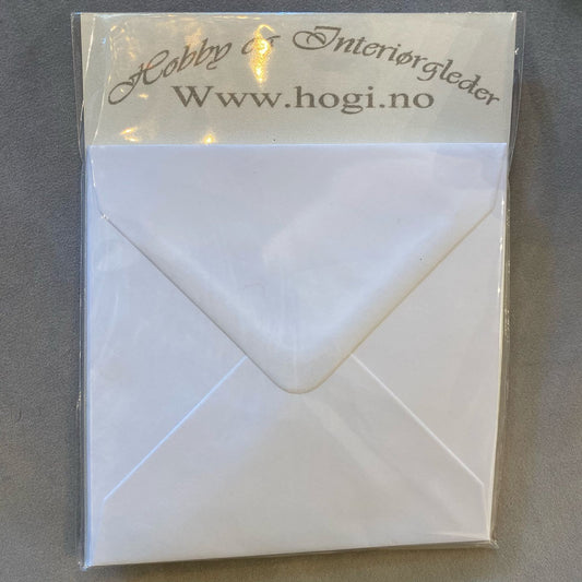 Konvolutter små, hvite 10 stk pr pk 11,5x11,5