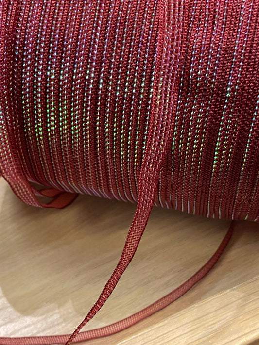 Sheerbånd med shimmer Burgunder / Plommerød