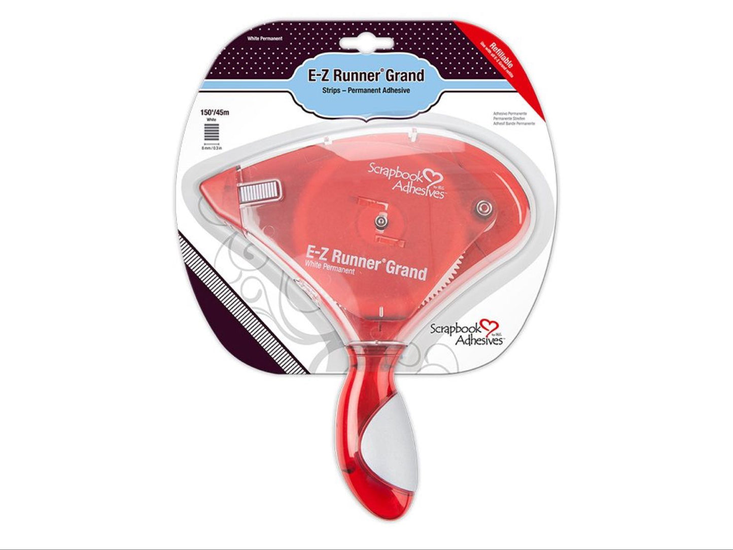 E-z runner grand. Tapedispenser, stor- dobbeltsidig tape