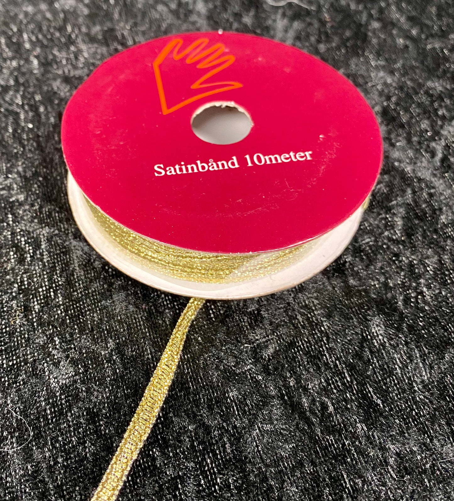 Satin bånd 3mm gullfarget 10m