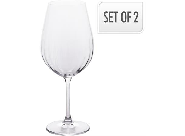 Vinglass stripet krystall 2 stk h:24cm Dia topp:7cm