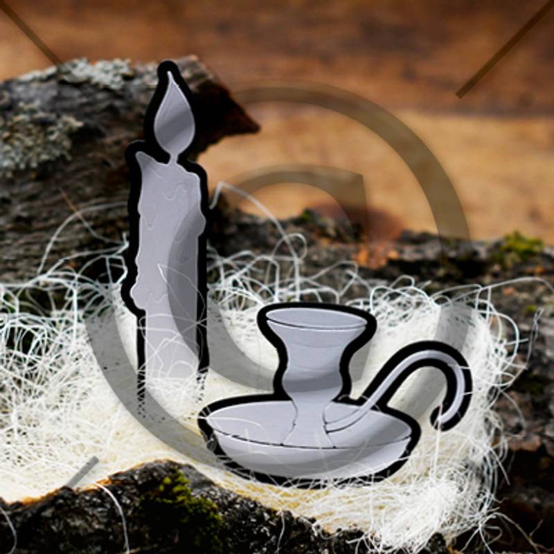 Papirdesign dies - Lys og lysestake - m/skygge