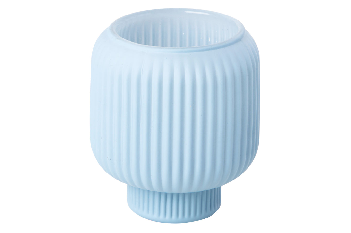 Smart lysestake til telys og Kronelys - lys blå H:9cm