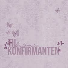 TILBUD kort til konfirmant - lilla- inkl hvit konvolutt
