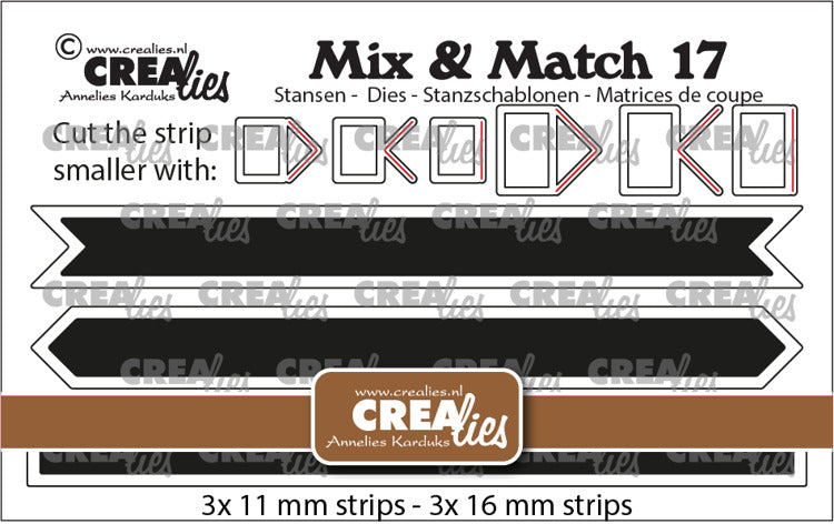 Crealies dies - Banners 3 stk - CLMix17