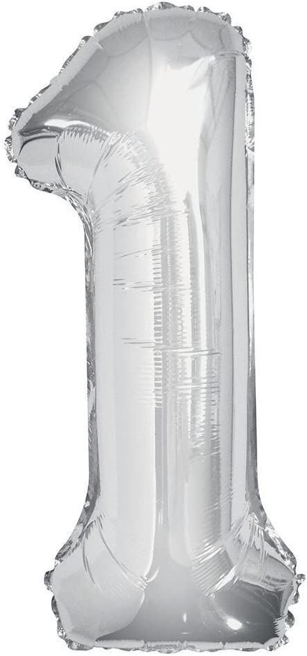 Folie ballong tall 1 , sølv , 86.3cm