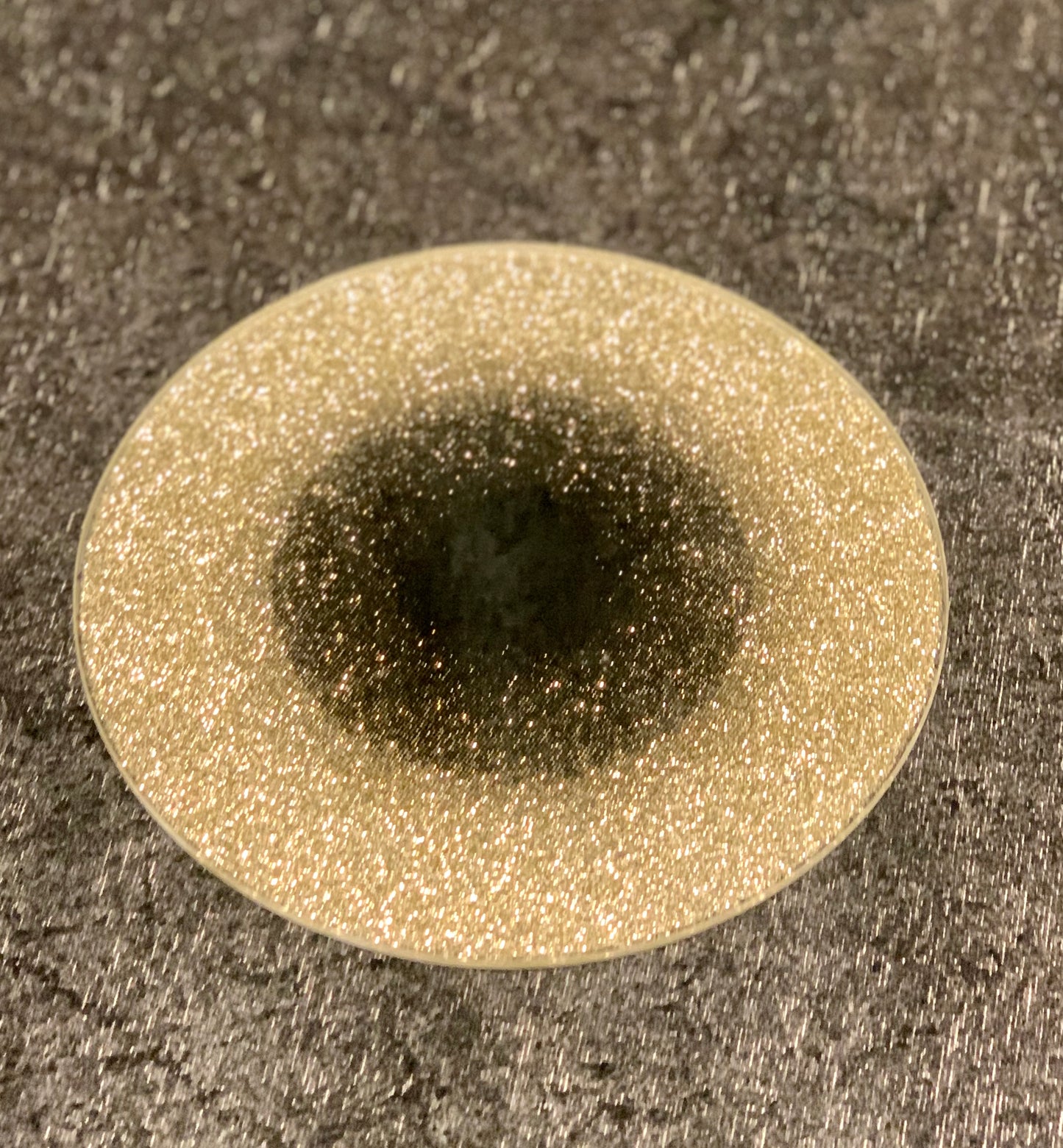 Lysfat glass m/glitter champagne d:15cm