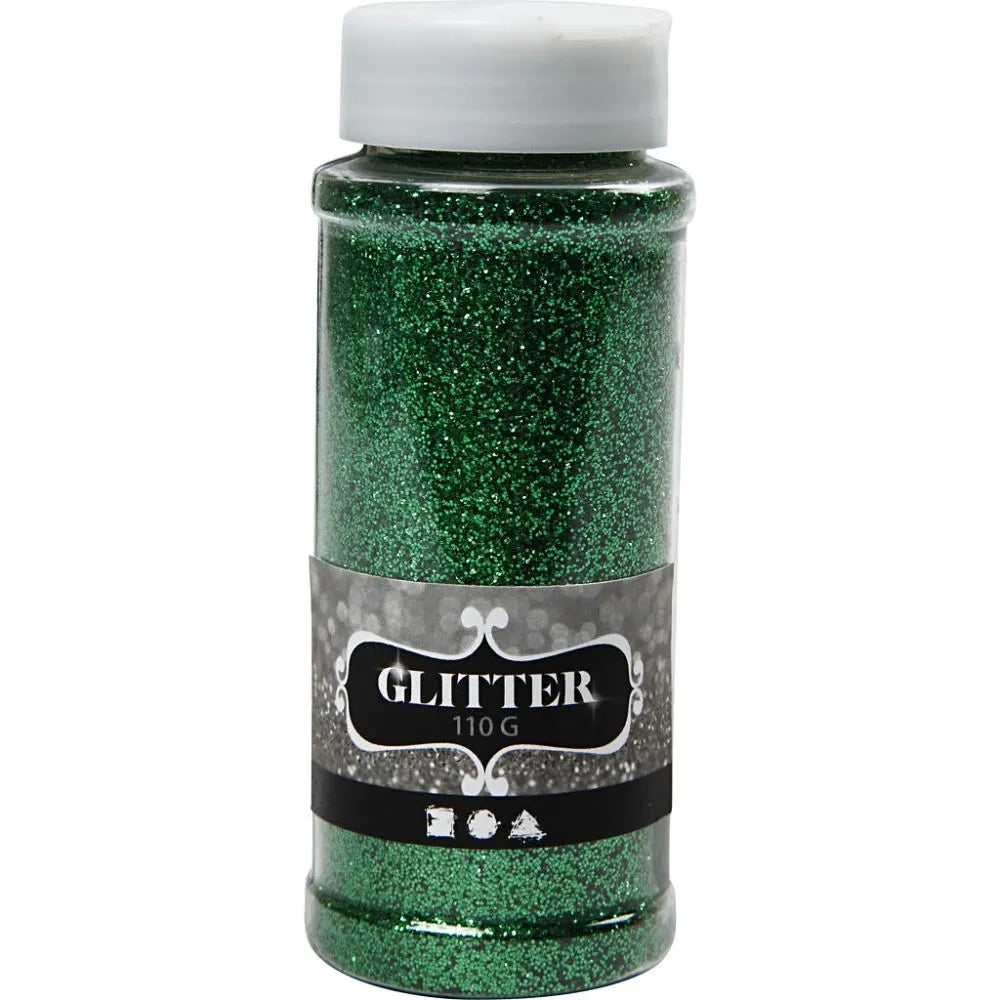 Glitter, grønn, boks: 110 g