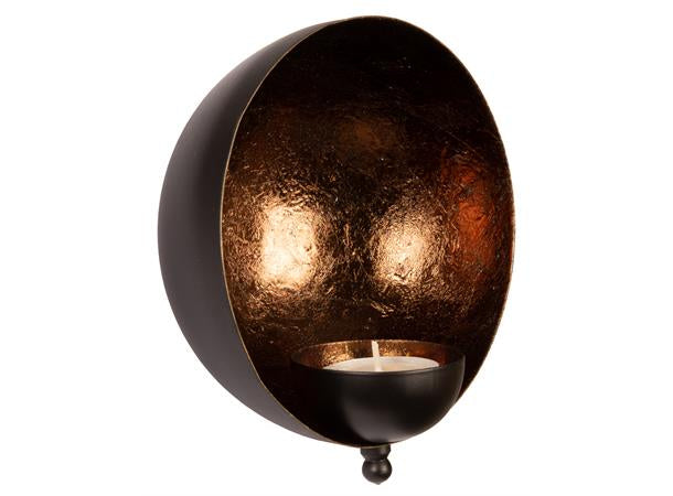 Flotte telysholdere - Veggstativ telys sort/ gull sett à 3stk