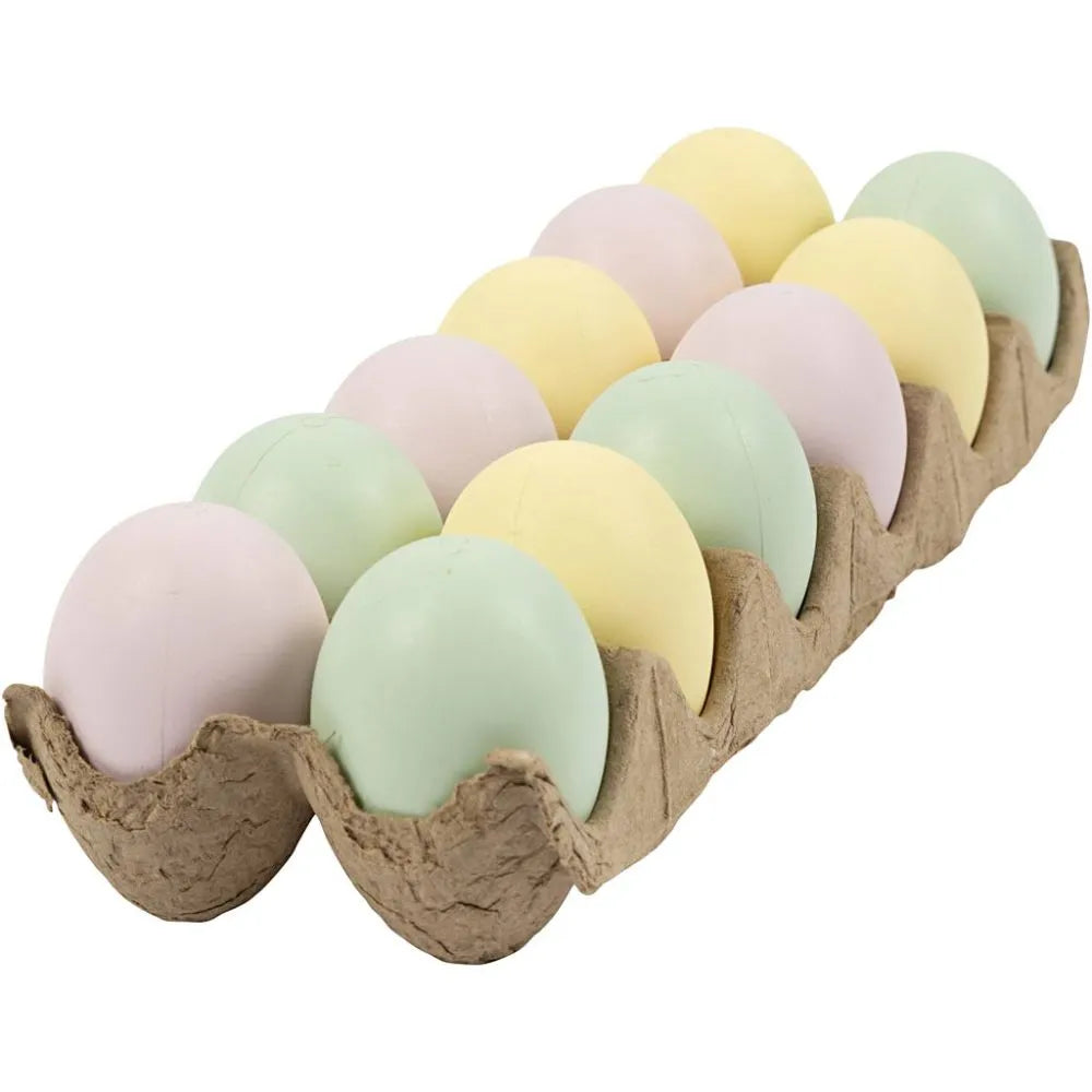 Egg 1 Pk., 12 Stk., H: 6 cm, Pastellfarger