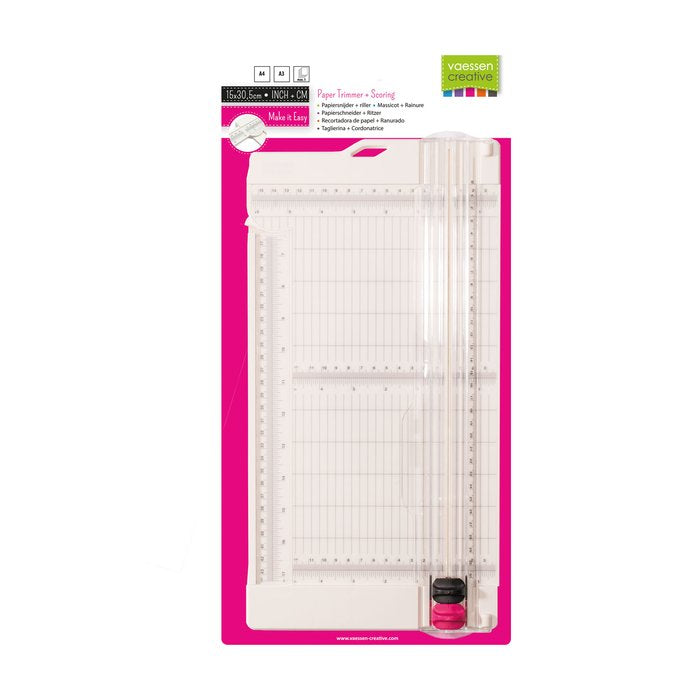 Utsolgt ? Send oss en melding . Vaessen creative Papirkutter XL 15x30cm paper trimmer + scoring - inch + cm – Kutter/preger