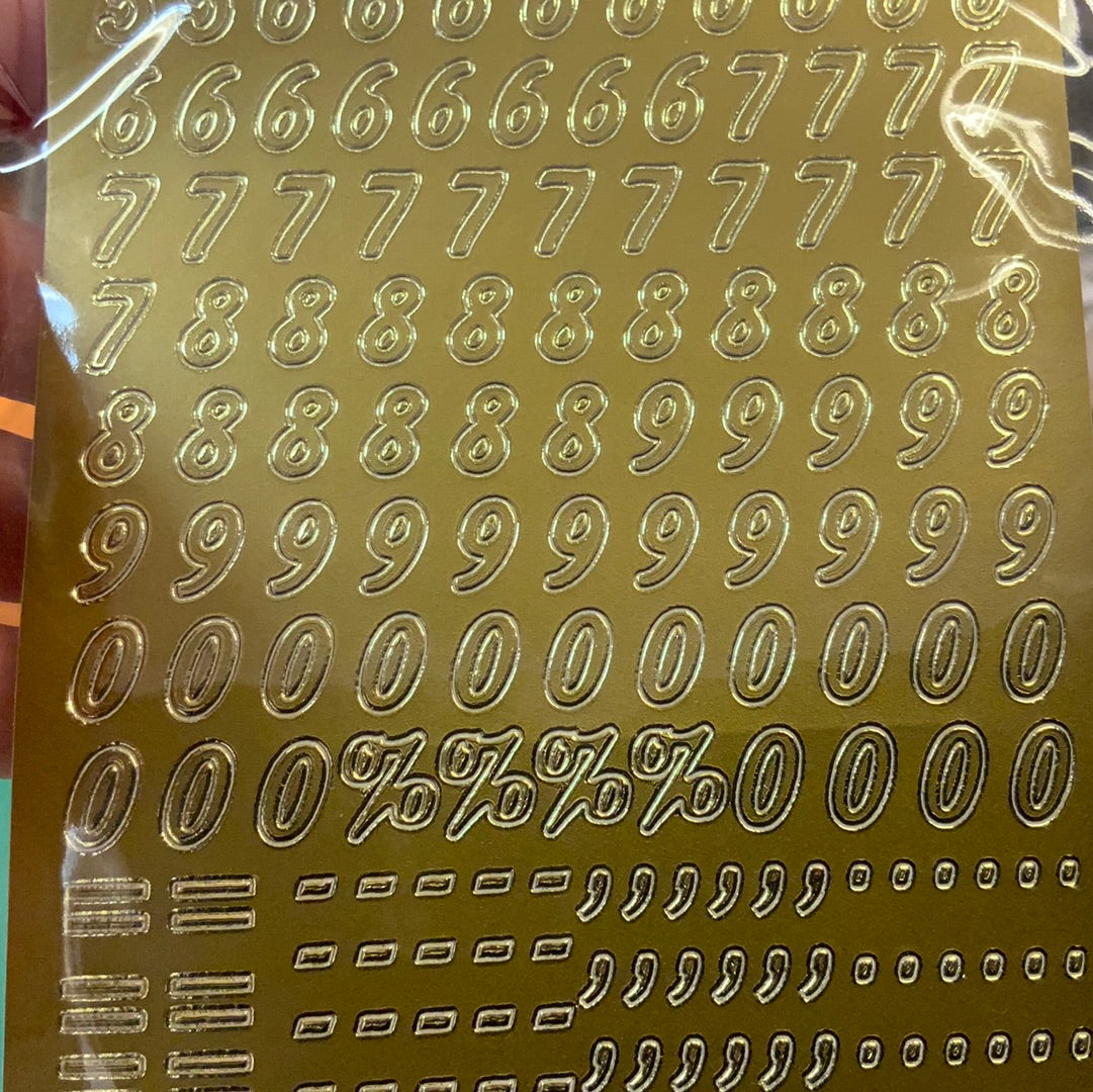 Klistremerker gulltall og tegn