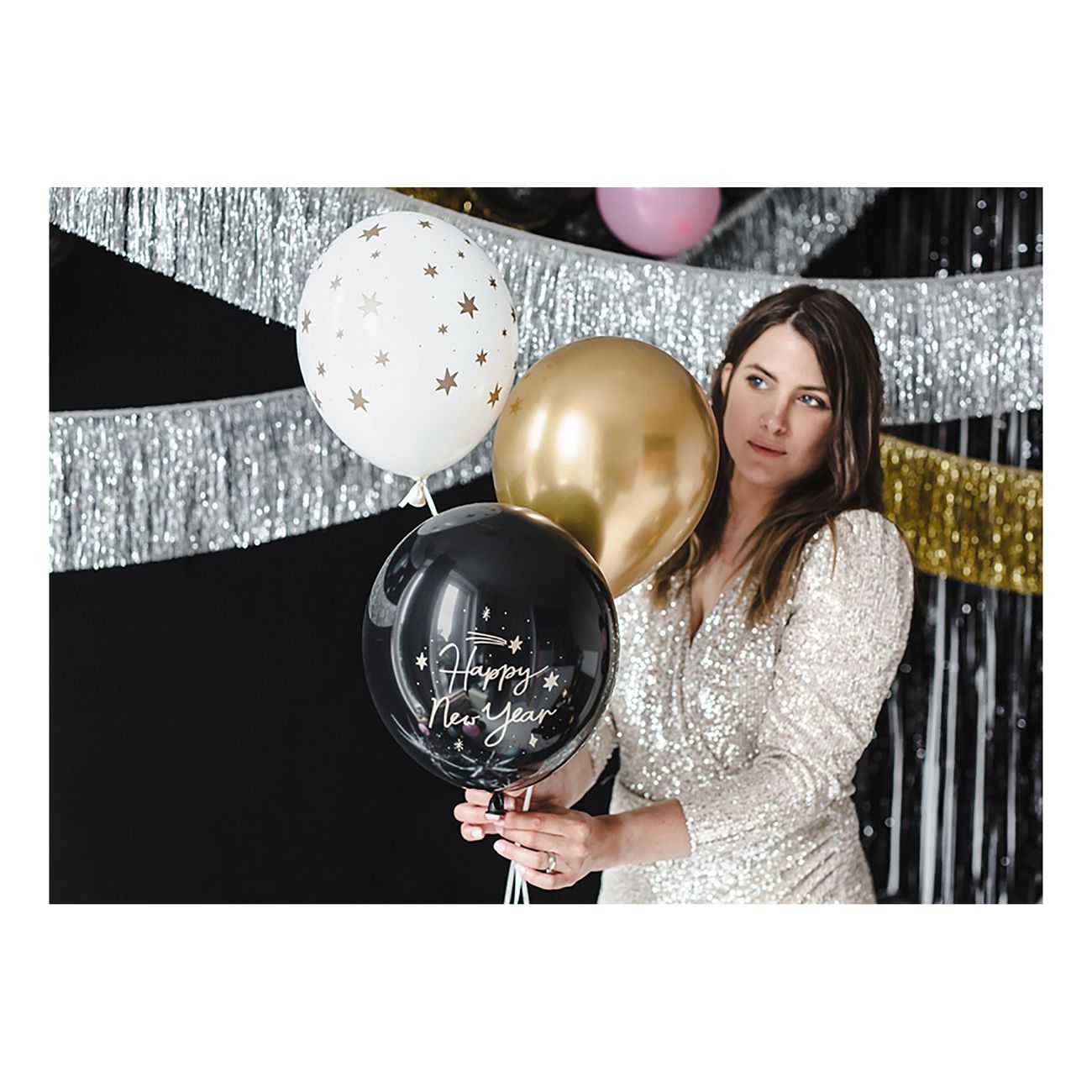 Latex ballonger - Happy New years ballong sett - 6 ballonger pr pk