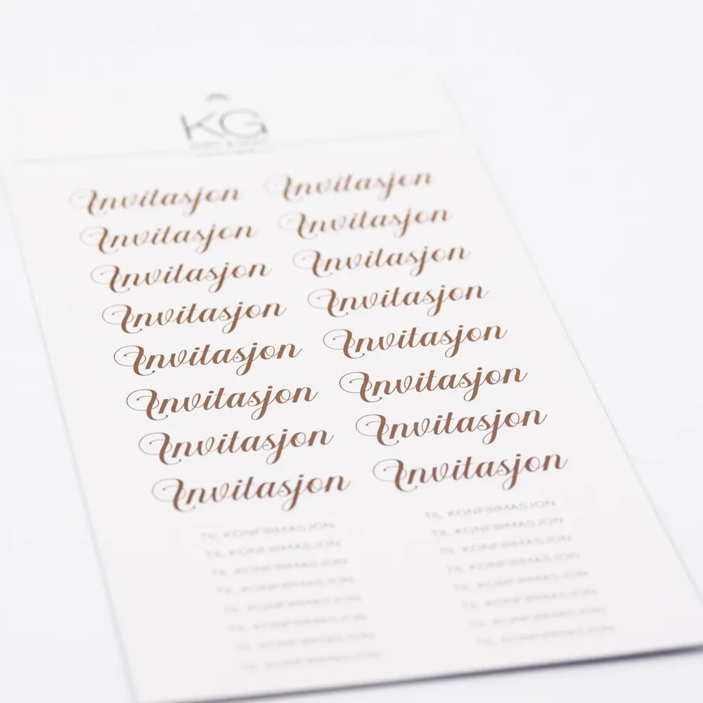 Kort & Godt klistremerker - ST1008- Stickers - invitasjoner matt gull