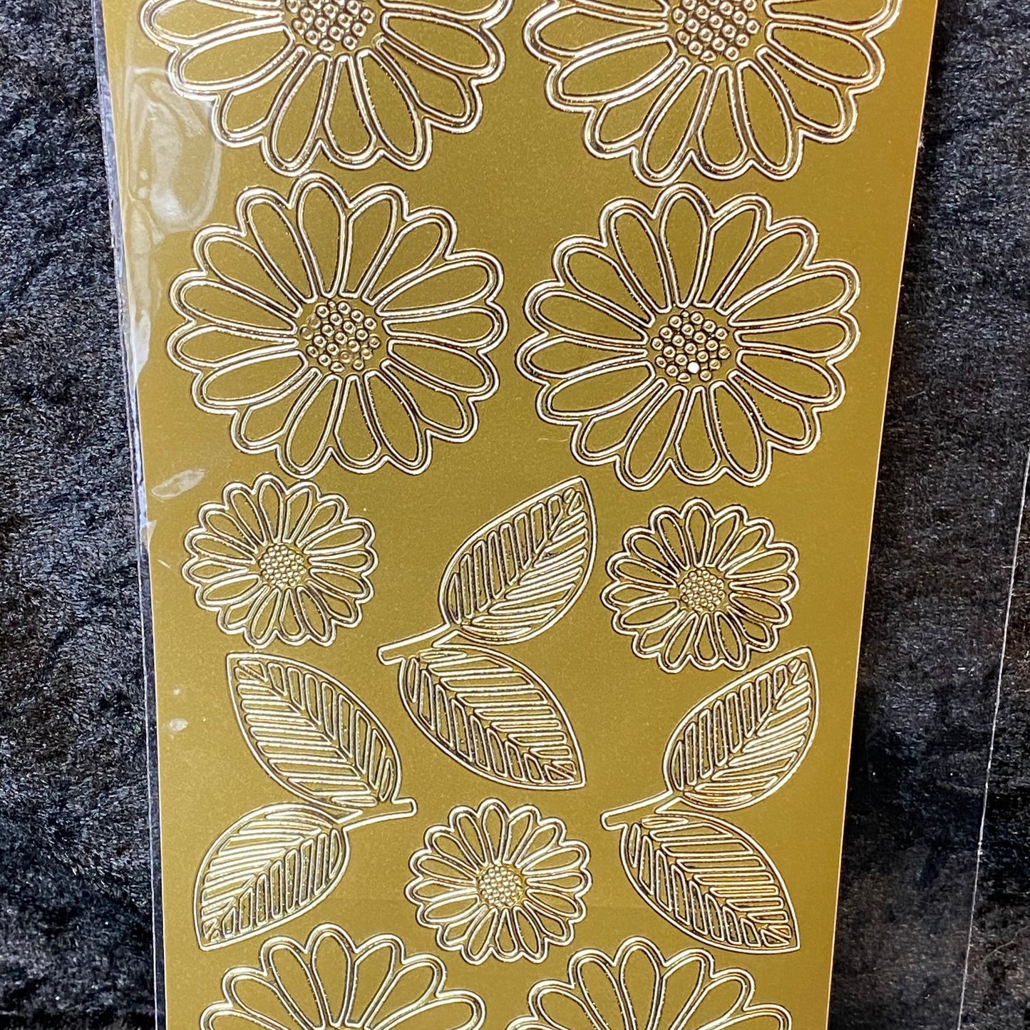 Klistremerker blomster gull