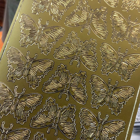 Klistremerker sommerfugler gull