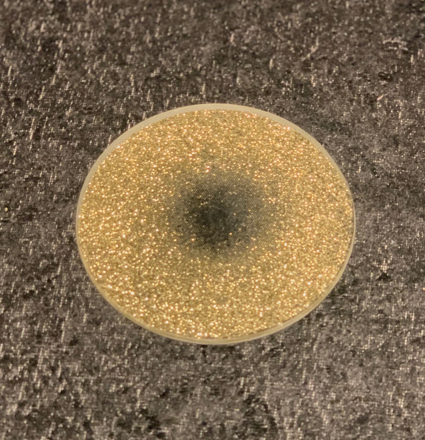 Lysfat glass m/glitter champagne d:10cm