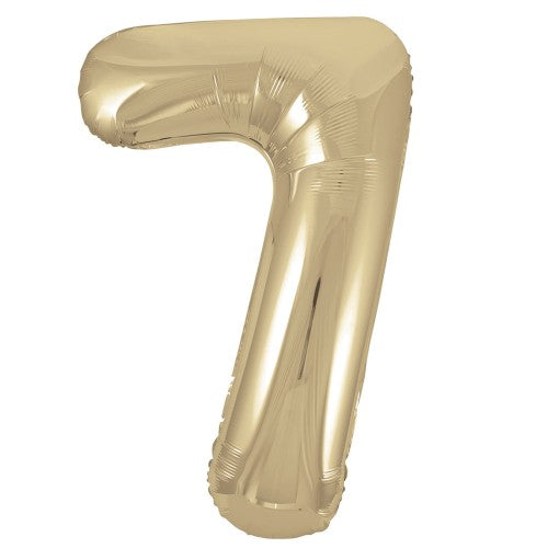 Folie ballong tall 7 , lys gull, 86.3cm