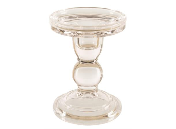 Lysestake kubbelys klar D:8,5cm h:11cm