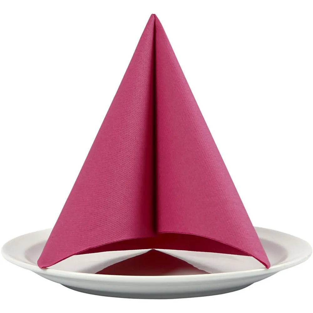 Servietter -cerise - 20 stk - str 40x40 cm middag.
