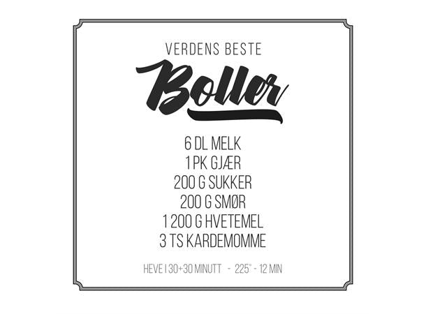 Servietter med tekst: Her blir det andre boller