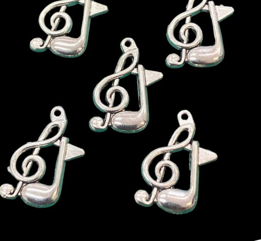 Charms - miniatyr - G-nøkkel /noter - musikk