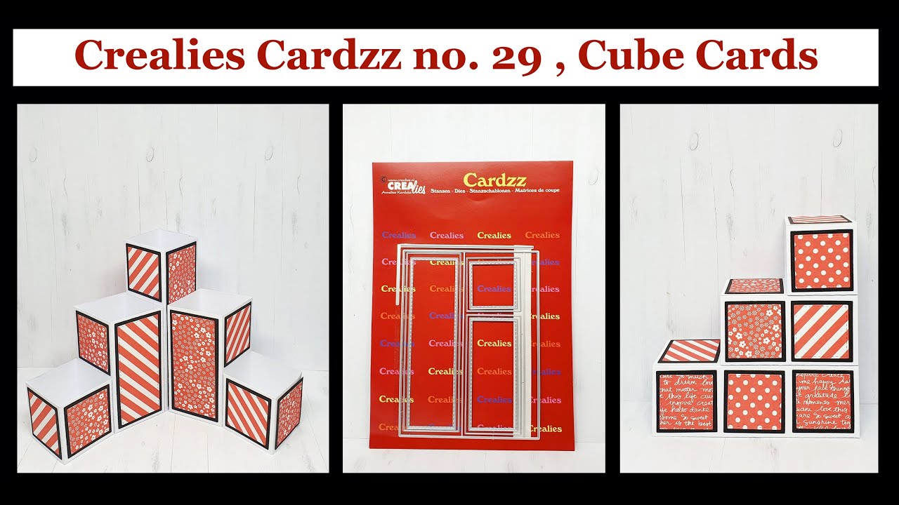 Crealies dies - a lot of cube cards kubekort dies