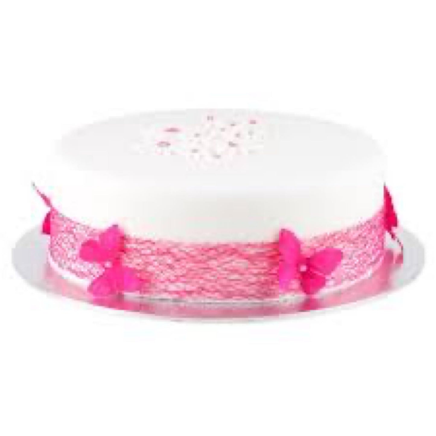 Cacas rundt sølv kakebrett, 2 pk, 40 cm diameter, 3 mm høy