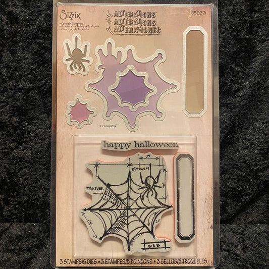 Sizzix Alterations - Spindelvev edderkopp dies og stempel