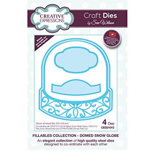 Creative expressions die - domed snow globe- kan brukes med og uten acryl kuppel