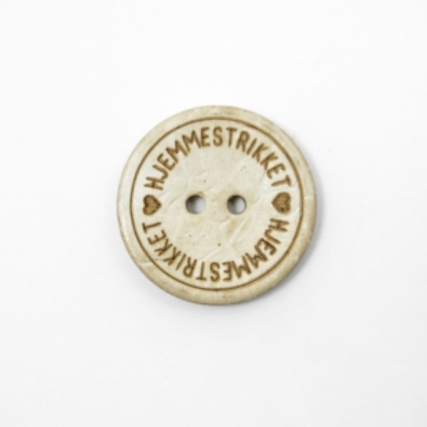 Knapp - «♥️ hjemmestrikket♥️», 22mm, tre