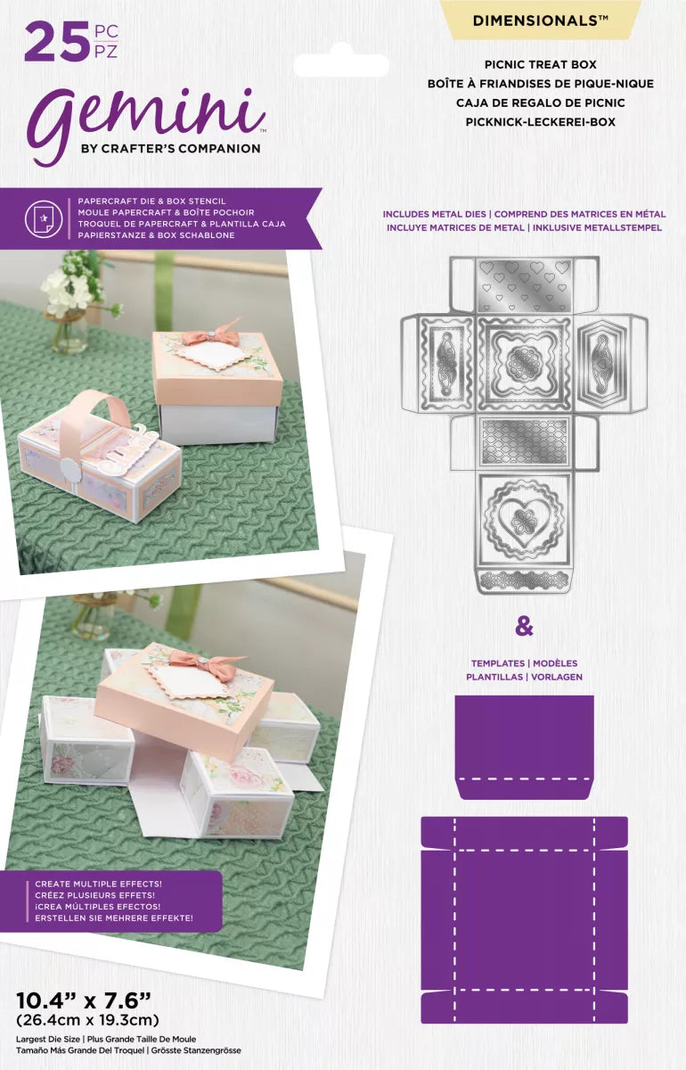 Gemini dies - Gemini Dimensionals Die and Stencil - Picnic Treat Box ( Gem-md-dim-picnic)